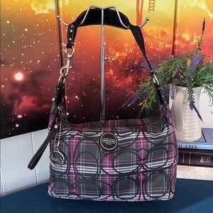 Coach Tartan Plaid Shoulder Bag